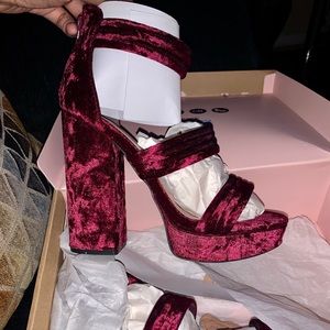 Burgundy Platform Heels